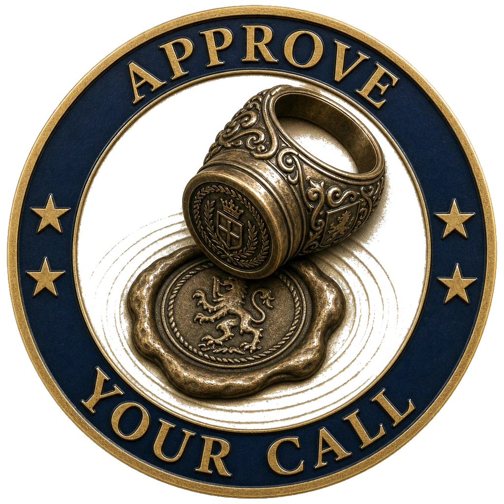 Challenge coin: you approve before anything goes live