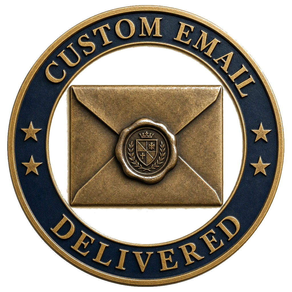 Challenge coin: custom domain email