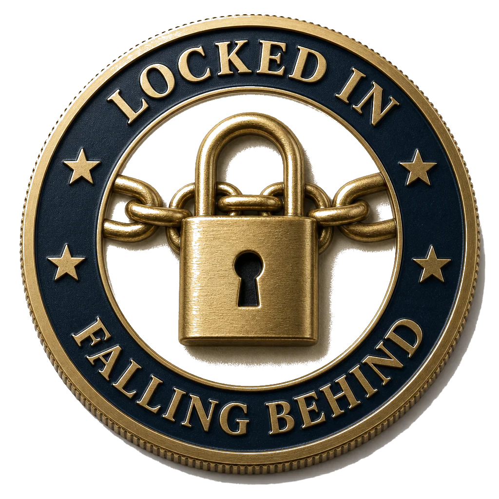 Challenge coin: locked in, falling behind
